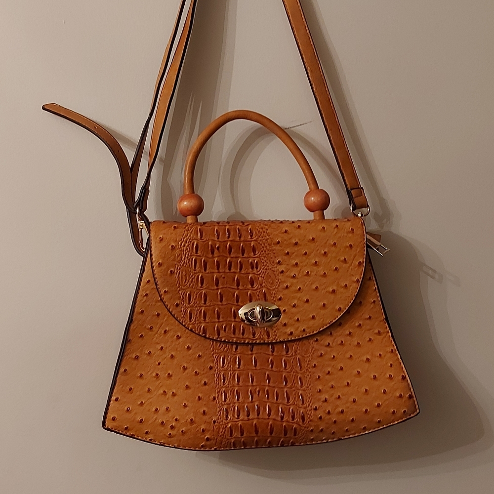 Croc style vegan satchel bag